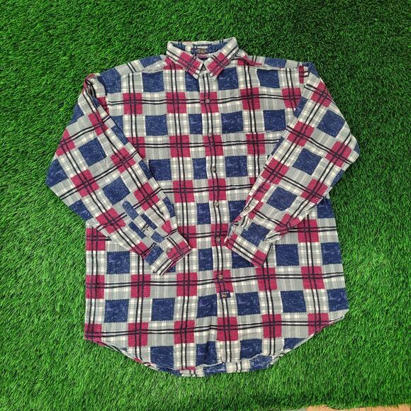 Vintage 90s Arrow Flannel Button Shirt Large 24x32 Plaid - Picture 1 of 16